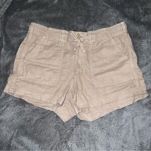 Tan American Eagle Linen-Blend Shorts